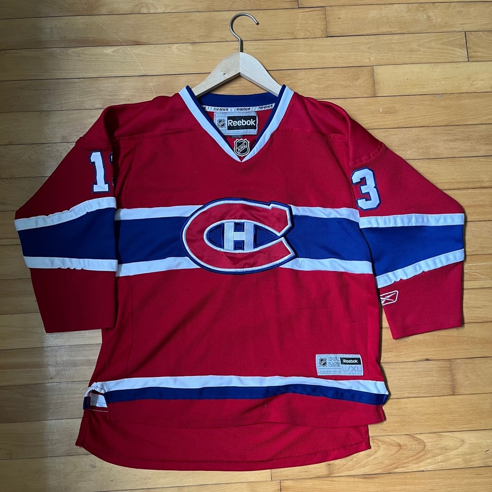 Reebok Montreal Canadiens Cammalleri 13 NHL Hockey Jersey Youth L/XL Red Blue